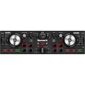 Yes, you can scratch on this! The Numark DJ2GO2 Touch is a portable DJ controller with jog wheels, crossfade, and touch pads so you can keep the music going.