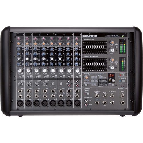 The Mackie PPM1008 8-Channel Professional Powered Mixer features two built-in amplifiers that deliver a powerful 1600W (peak) to passive loud speakers. The mixer is a perfect match with Mackie passive loud speakers such as the C300 or S215 models.