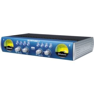 The PreSonus BlueTube DP v2 – Mic/Instrument Tube Preamp is a two-channel microphone/instrument preamplifier with “Dual Path” technology that delivers the best of both worlds. It offers a solid state preamplifier stage and a tube preamplifier stage in each channel, delivering either fat, warm tube tone, or solid state transparency. When the Tube Drive is clicked off, the tube preamplifier stage is bypassed delivering ultra-quiet pre-amplification. When it’s engaged, the signal flows through the tube preamp providing anything from gentle warmth to edgy distortion.
