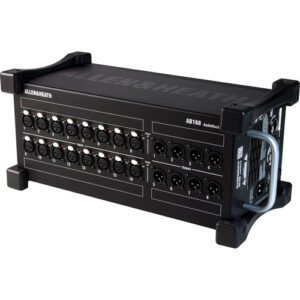 The Allen & Heath AB168 Portable Audiorack is a rugged audio interface stage box compatible with GLD and Qu digital mixing systems, and ideal for applications such as live sound and installations.
