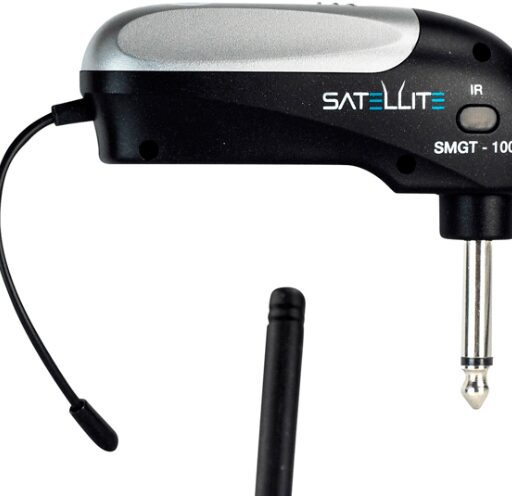 The CenterStage Satellite-100 is a revolutionary compact wireless system designed specifically for instruments (guitar, acoustic guitar, bass, horns, violin, mandolin, or any other instrument with a pickup). With 100 user selectable UHF frequencies, the Satellite-100 offers clear-channel operation with up to 300 ft. range (without obstructions).