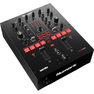 The Numark Scratch is a two-channel DJ mixer designed for use with the included Serato DJ Pro software. The mixer features a built-in innoFADER crossfader, performance pads, instant loop encoder, and toggle paddles to trigger software-based effects. Also included is the Serato DVS expansion pack, allowing for immediate access to connector turntables or CD/media players and control of Serato DJ Pro using optional Noisemap Control Vinyl or CDs.
