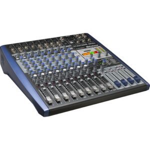 Building upon the success of the original Studiolive AR12 USB, the PreSonus StudioLive AR12c is a 14-channel hybrid performance and recording mixer well suited for a variety of applications including mixing and recording live shows, studio productions, band rehearsals, podcasts, and more. Updates to the AR12c include a USB Type-C connection, Bluetooth 5.0, and a refresh to the design and layout. The mixer is packed with analog connections and digital tools that are powerful, yet easy to learn and use. The mixer features XMAX Class-A preamps and 3-band EQs.