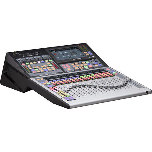 Designed for live sound reinforcement, live recording, and studio recording applications, the PreSonus StudioLive 32SC is a Series III S 32-channel digital console, recorder, and audio interface in a subcompact, rack-mountable frame. The mixer features an integrated hardware and software system with a full-color touchscreen, 17 touch-sensitive, motorized faders, and 16 recallable XMAX preamps. The powerful dual-core FLEX DSP engine supercharges the mixer with Fat Channel vintage-style EQs and compressors on every channel, plus a four-slot FLEX FX processor that can run heralded digital reverbs and delays. Streamline your workflow with recallable scene presets, virtual sound check, and the supplied software library, which empowers you with remote control from a computer or iPad, remote monitor mixing using a mobile device, and all the software you need to track, edit, mix, and distribute your music.