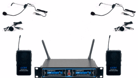 The UDH-Dual-B from VocoPro is a portable 900 MHz dual channel UHF Digital Hybrid wireless lavalier and headset microphone system for capturing audio. It can be used in several environments, when two mics are needed, for applications such as lectures, boardrooms, schools, houses of worship, and more.
