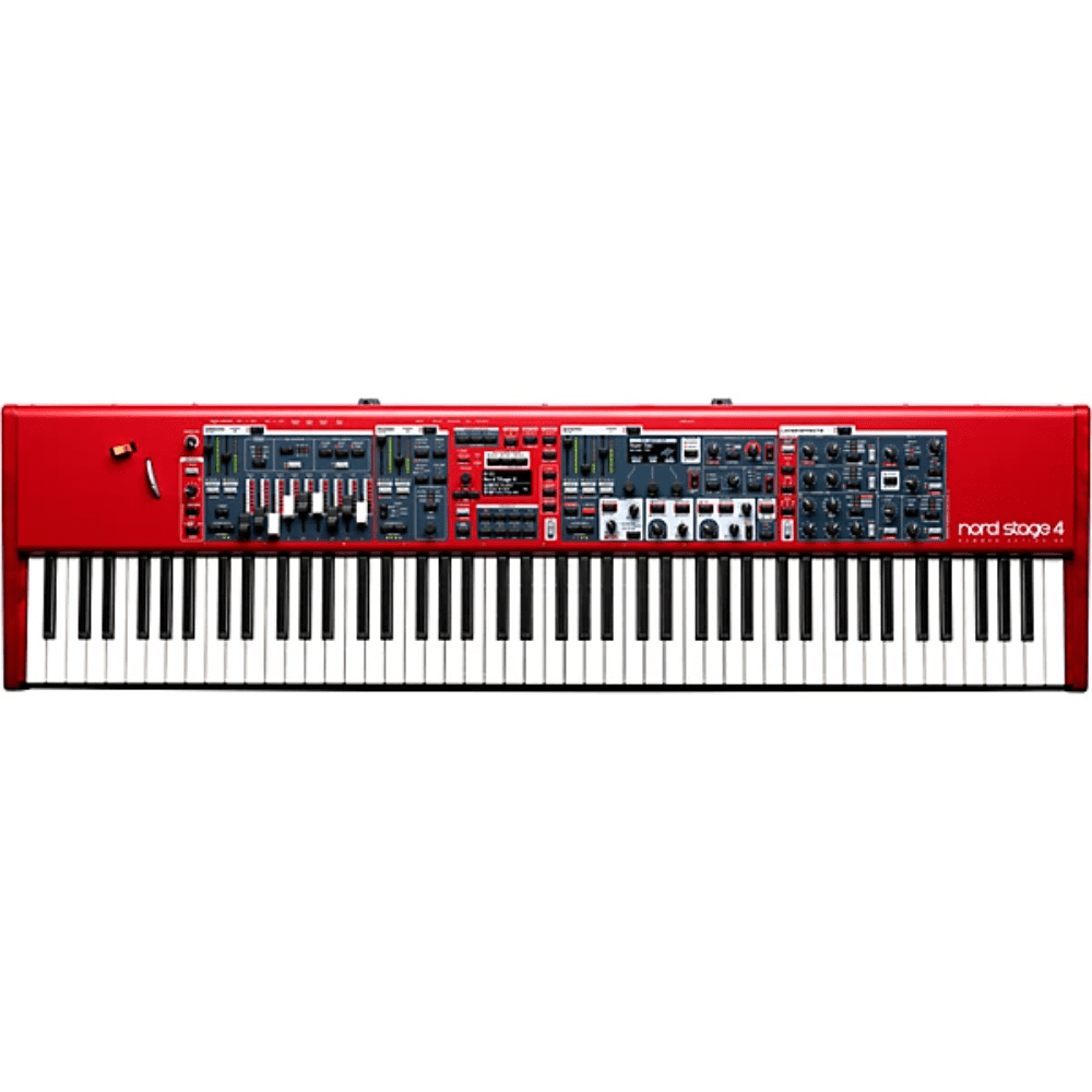 The 88-key Nord Stage 4 has landed at Guitar Center. Creativity and otherworldly sounds are a patch away with this easy-to-use keyboard. Featuring an intuitive panel design, premium 88-key fully weighted triple-sensor keybed and complete effect sections for each Layer, this versatile instrument comes fully equipped for the home, studio and stage.